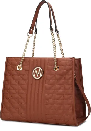 MKF Collection Shoulder Bag for Women, Vegan Leather Fashion Tote Handbag Messenger Purse