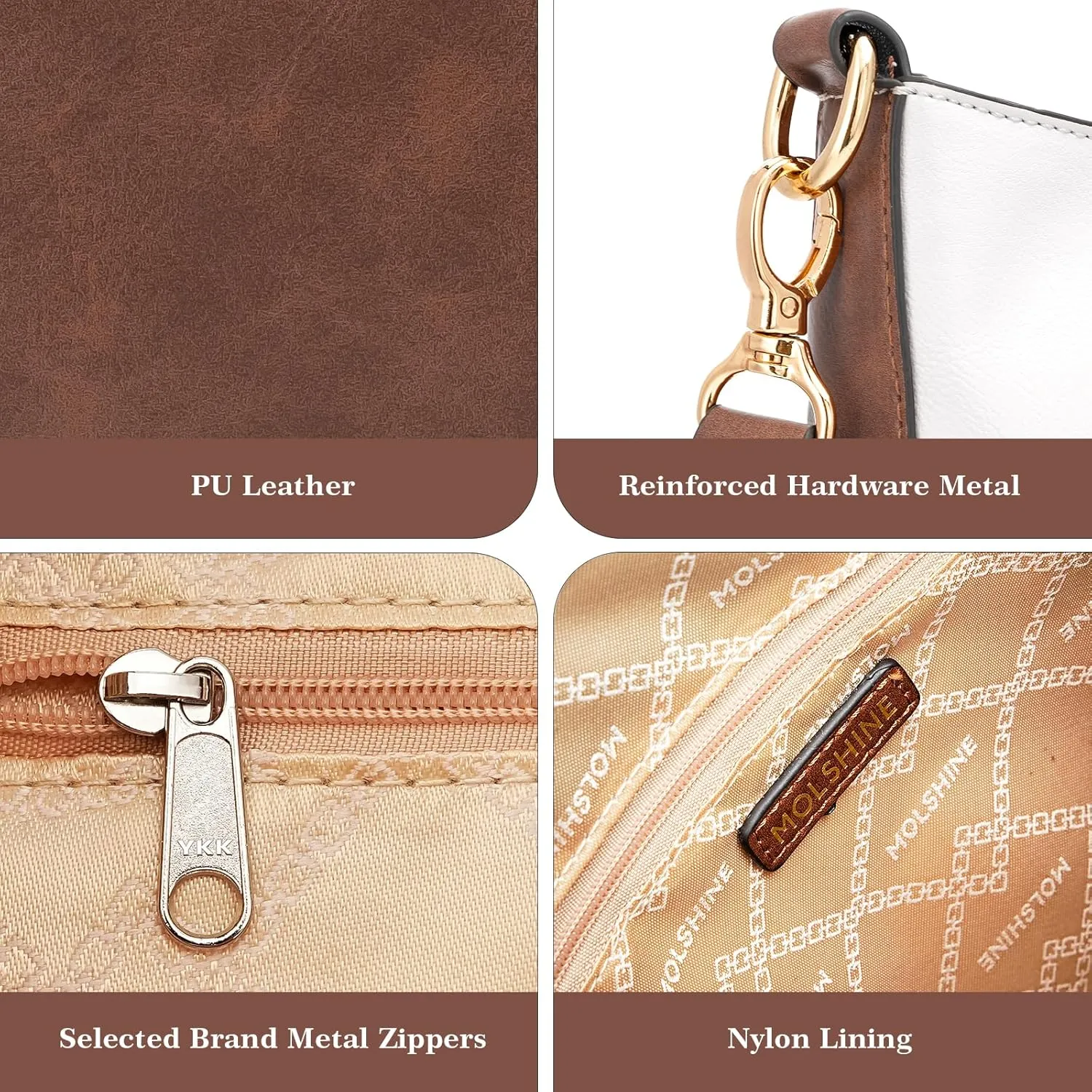 molshine Crossbody Bags for Women, PU Leather Shoulder Handbag with Adjustable Wide Strap DLK0061