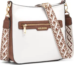 molshine Crossbody Bags for Women, PU Leather Shoulder Handbag with Adjustable Wide Strap DLK0061