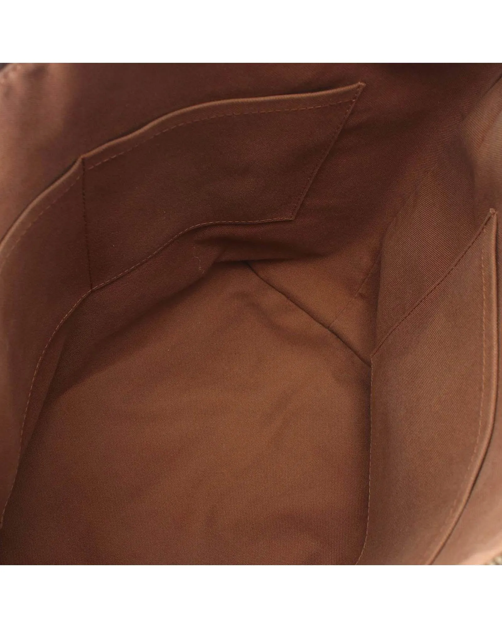 Monogram Canvas Tote Bag with Leather Trim and Multiple Pockets