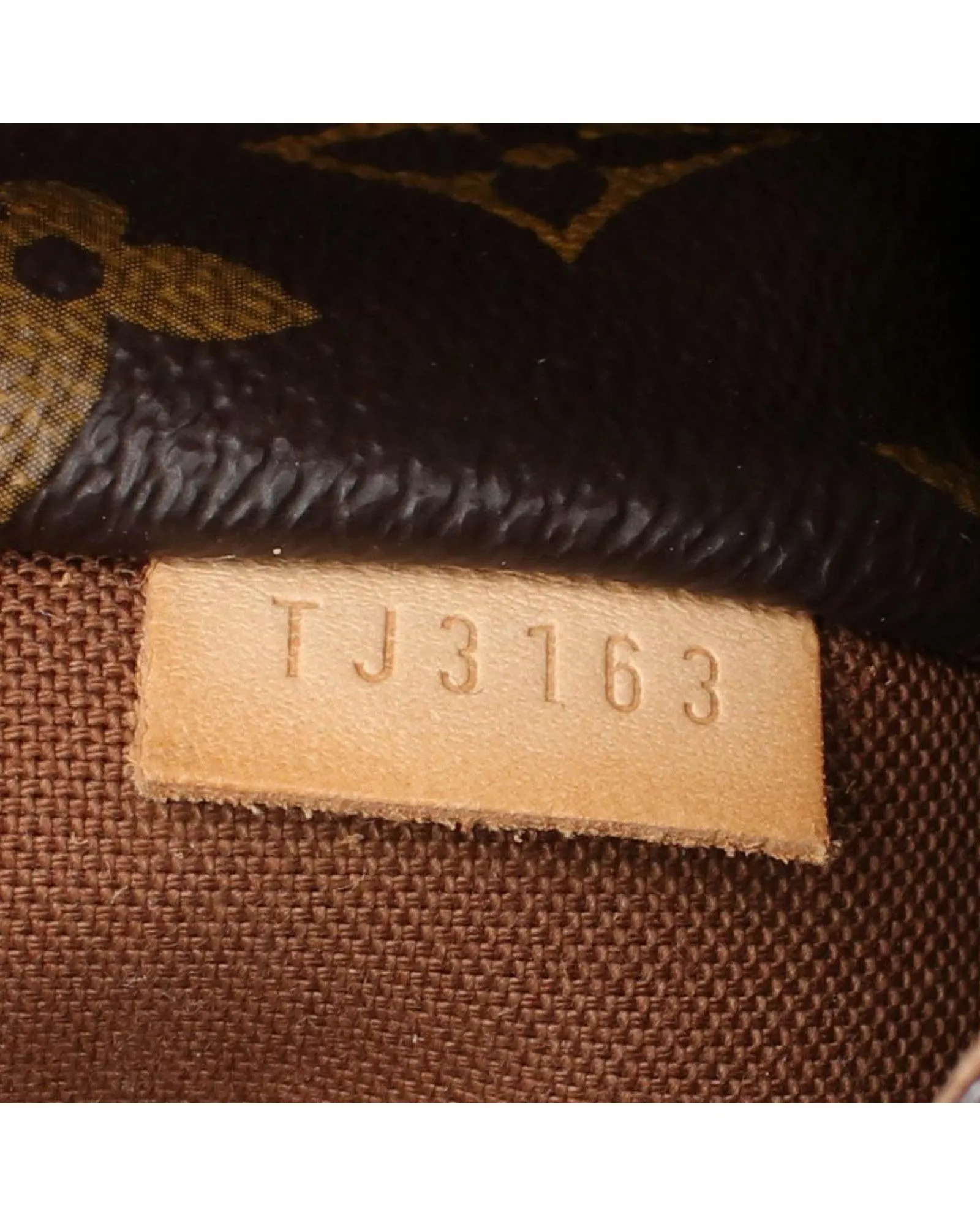 Monogram Canvas Tote Bag with Leather Trim and Multiple Pockets