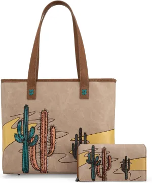 Montana West Western Tooling Tote Bag with Wallet Set for Women Vintage Studded Top Handle Shoulder Handbag