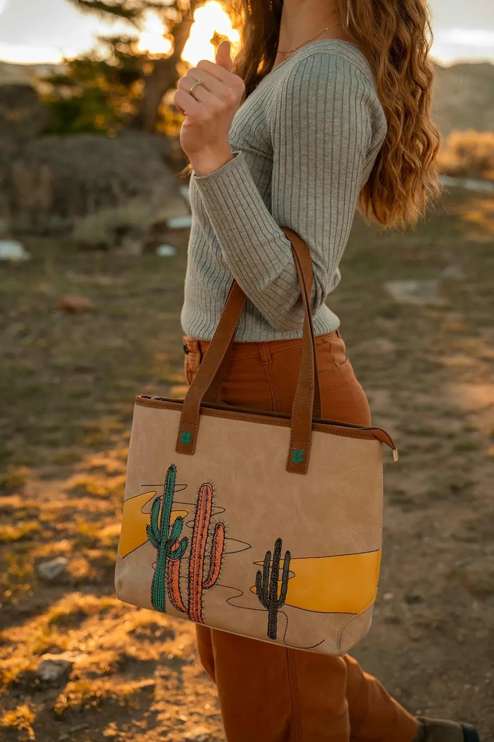 Montana West Western Tooling Tote Bag with Wallet Set for Women Vintage Studded Top Handle Shoulder Handbag