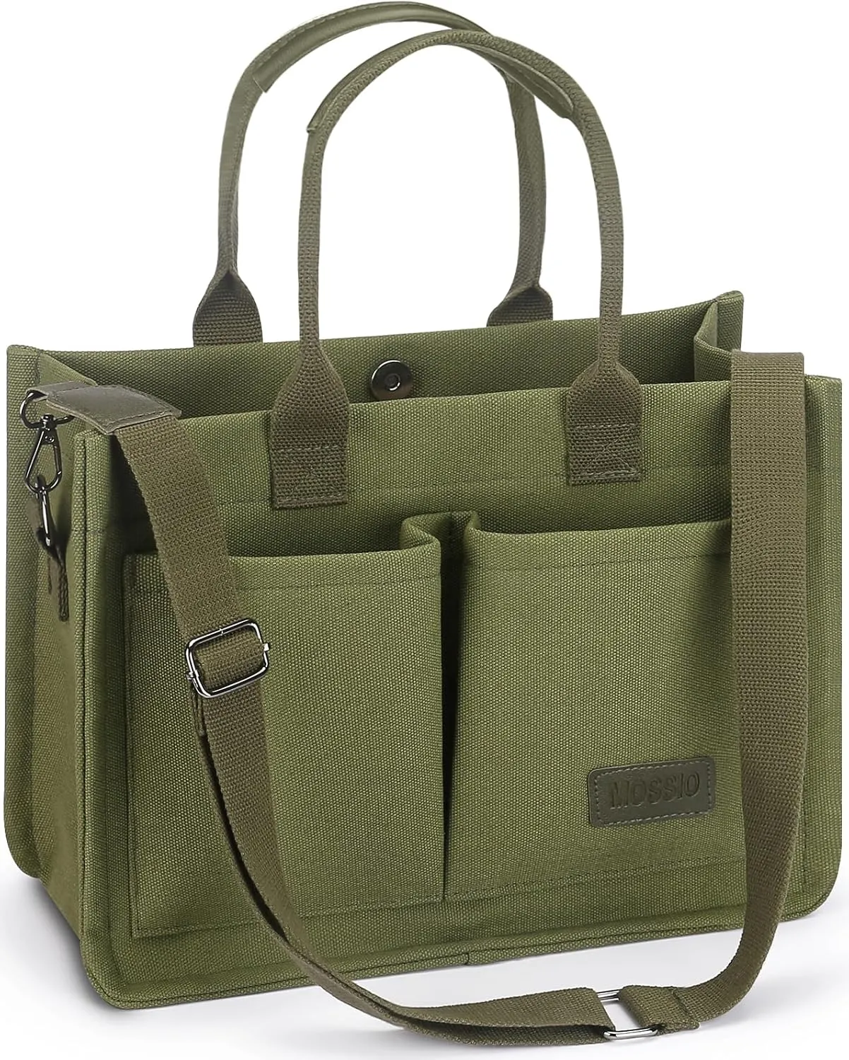 Mossio Large Canvas Tote Bag for Women with Pockets - Laptop Crossbody Work Tote Bag Everyday Bag Shoulder Purse Handbag