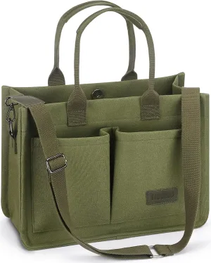 Mossio Large Canvas Tote Bag for Women with Pockets - Laptop Crossbody Work Tote Bag Everyday Bag Shoulder Purse Handbag