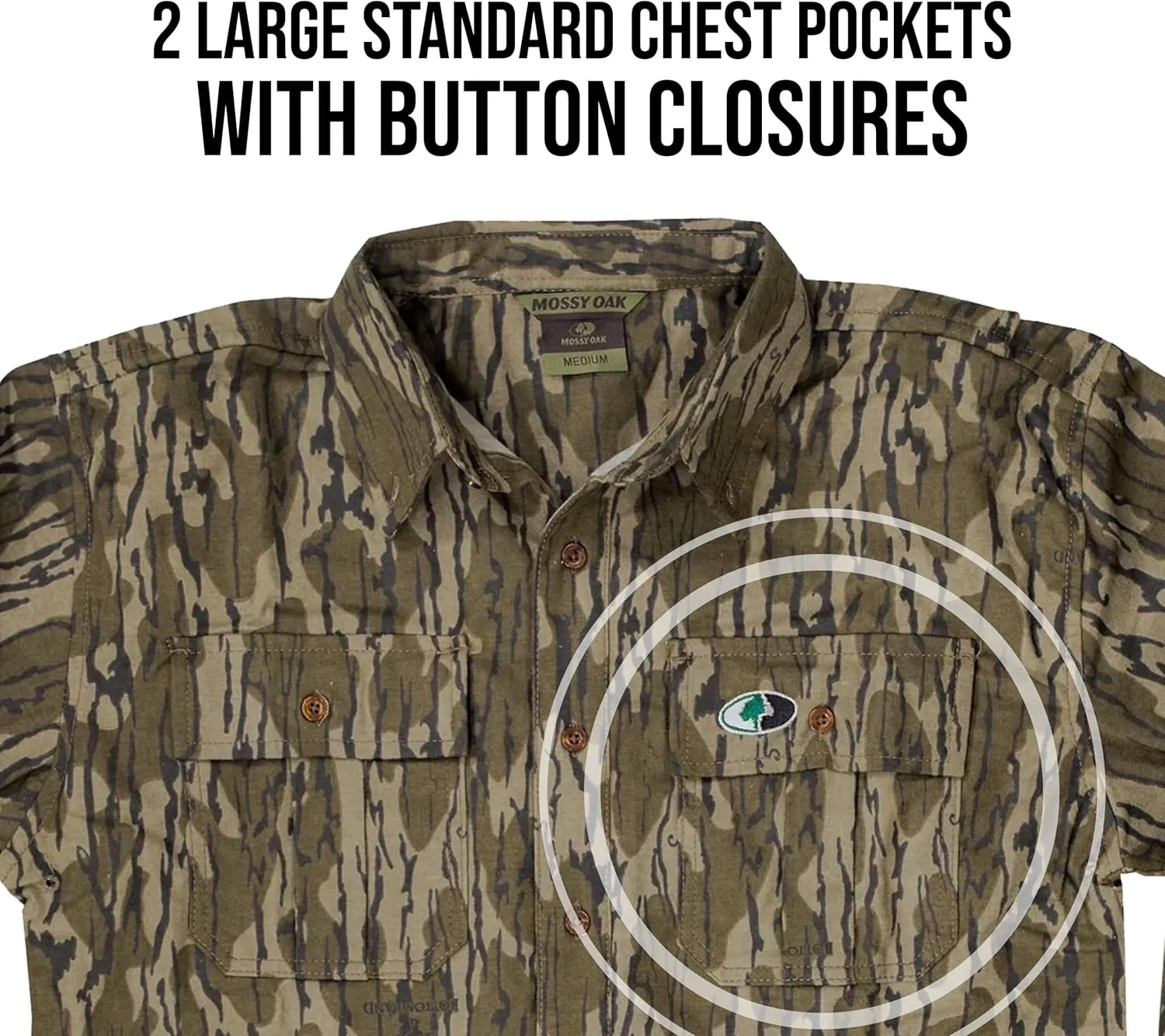 Mossy Oak Mid-Weight Chamois Camo Hunting Shirt for Men