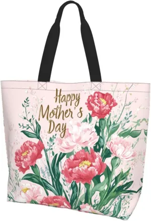 Mothers Day Tote Bag With Zipper Women Mom Bags Large Mama tote bag Reusable With Handles Mother Gifts