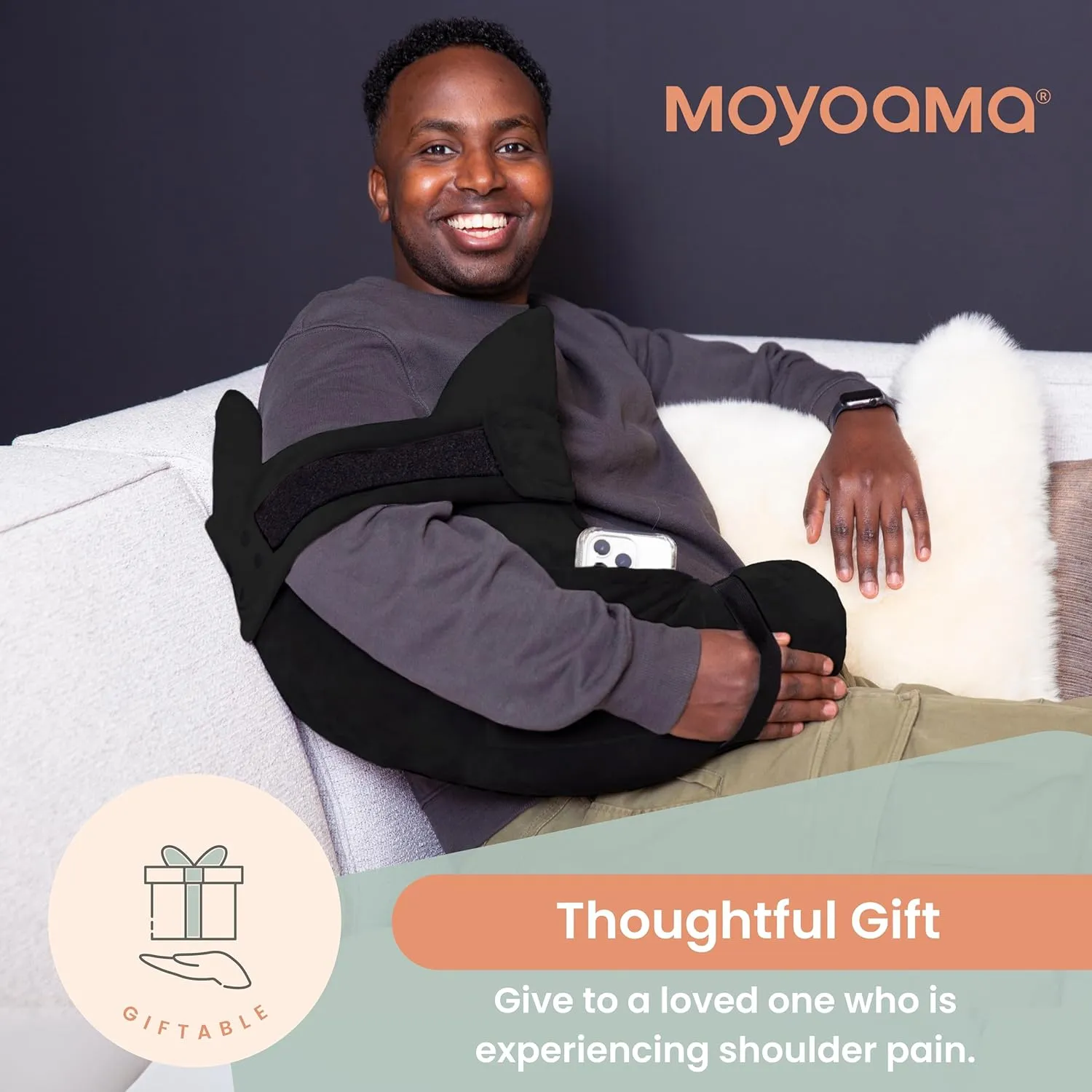 MOYOAMA Post Shoulder Surgery Pillow with Pocket- Rotator Cuff Pillows for Sleeping, After Shoulder Surgery Must Haves, Rotator Cuff Sleeping Pillow, Rotator Cuff Surgery Recovery Accessories