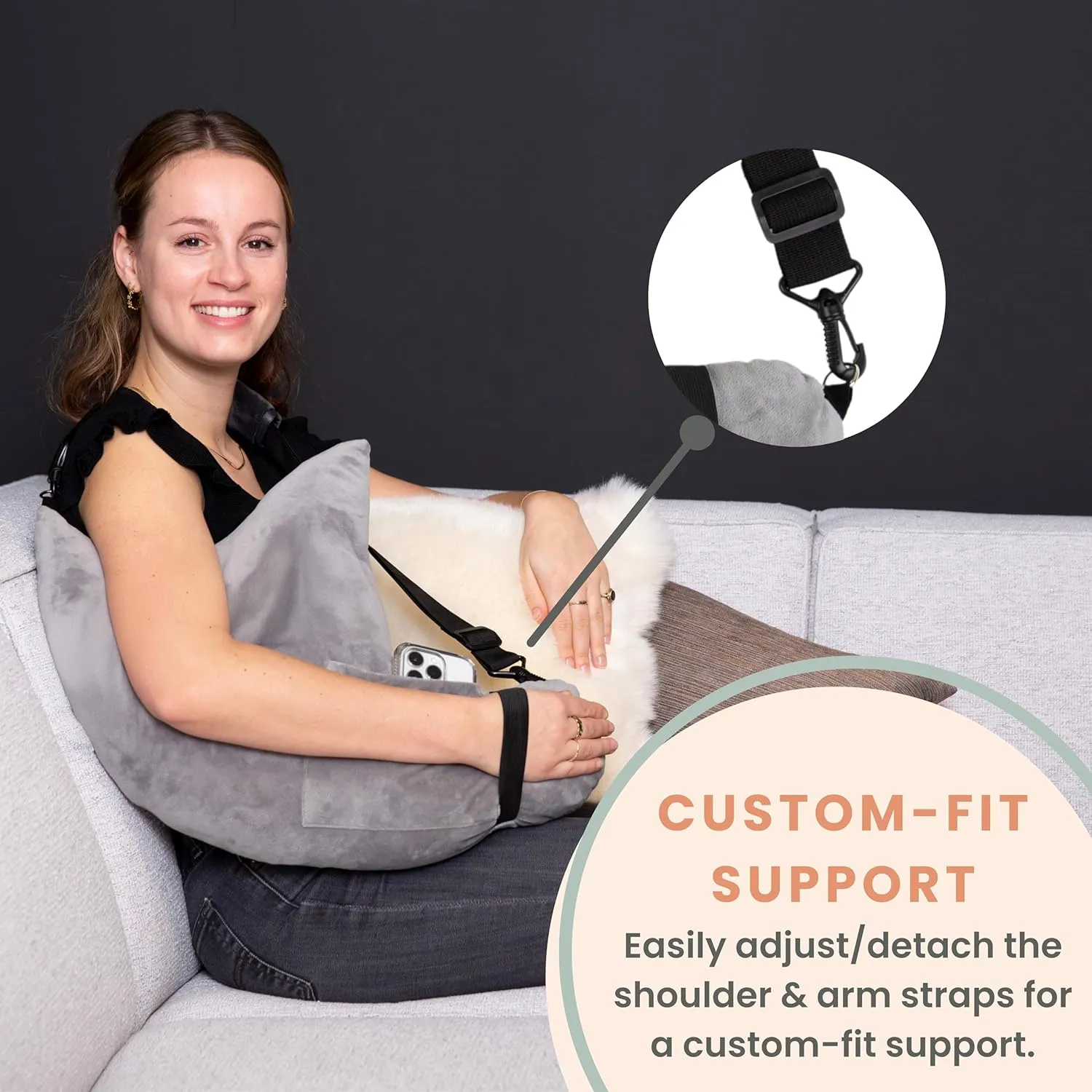 MOYOAMA Rotator Cuff Pillow with Pocket- Post Shoulder Surgery Pillow for Sleeping, Shoulder Pillow for Rotator Cuff, Frozen Shoulder Pillow for Shoulder Surgery Recovery, Post Surgery Shoulder Pillow