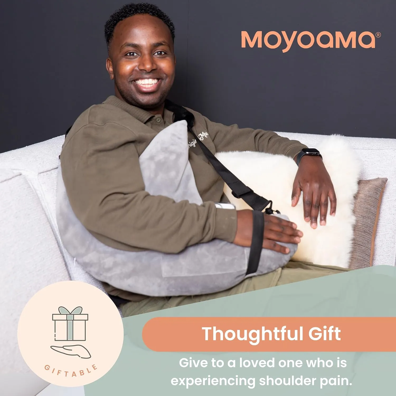MOYOAMA Rotator Cuff Pillow with Pocket- Post Shoulder Surgery Pillow for Sleeping, Shoulder Pillow for Rotator Cuff, Frozen Shoulder Pillow for Shoulder Surgery Recovery, Post Surgery Shoulder Pillow