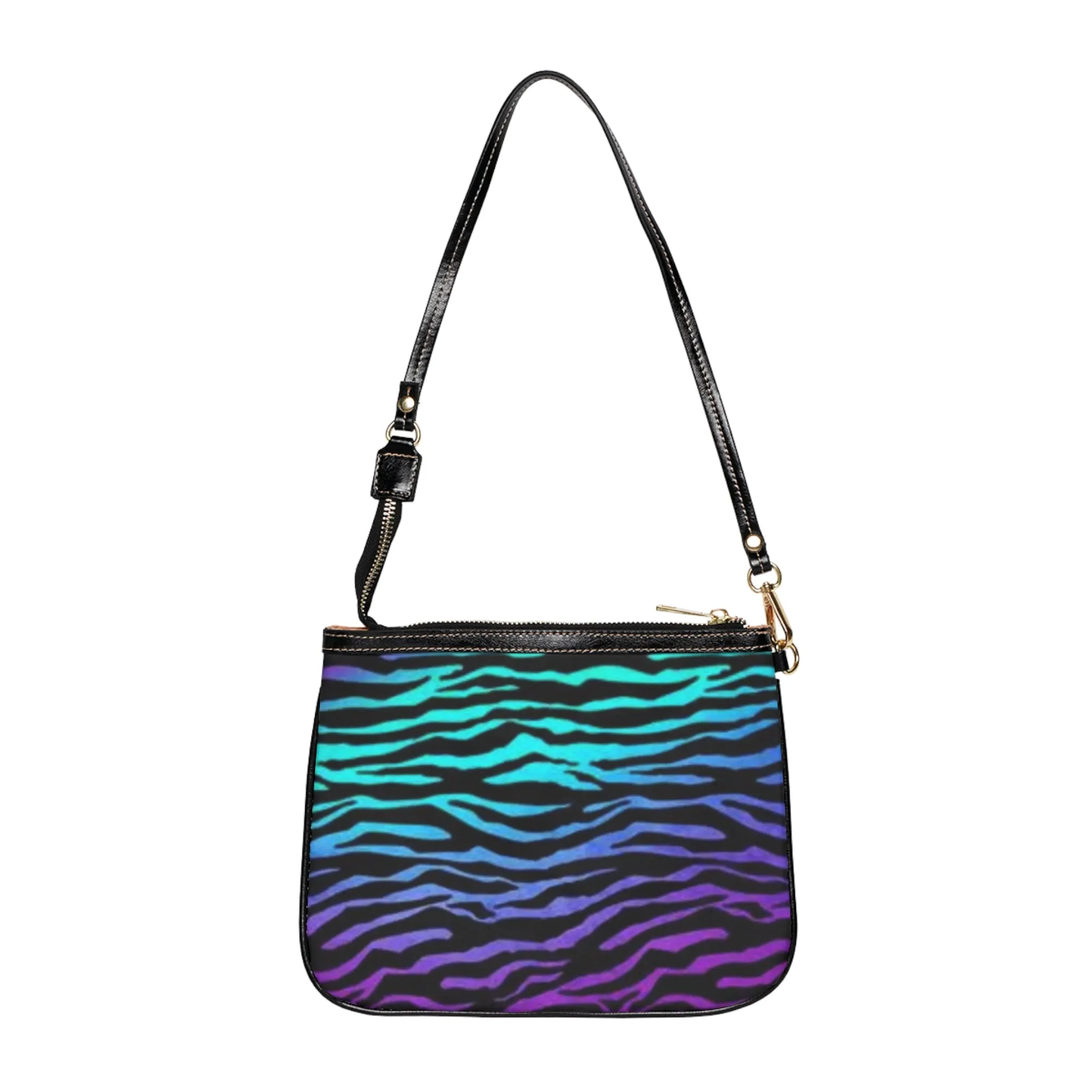 Multicolored Tiger Print Graphic Design Small Shoulder Bag