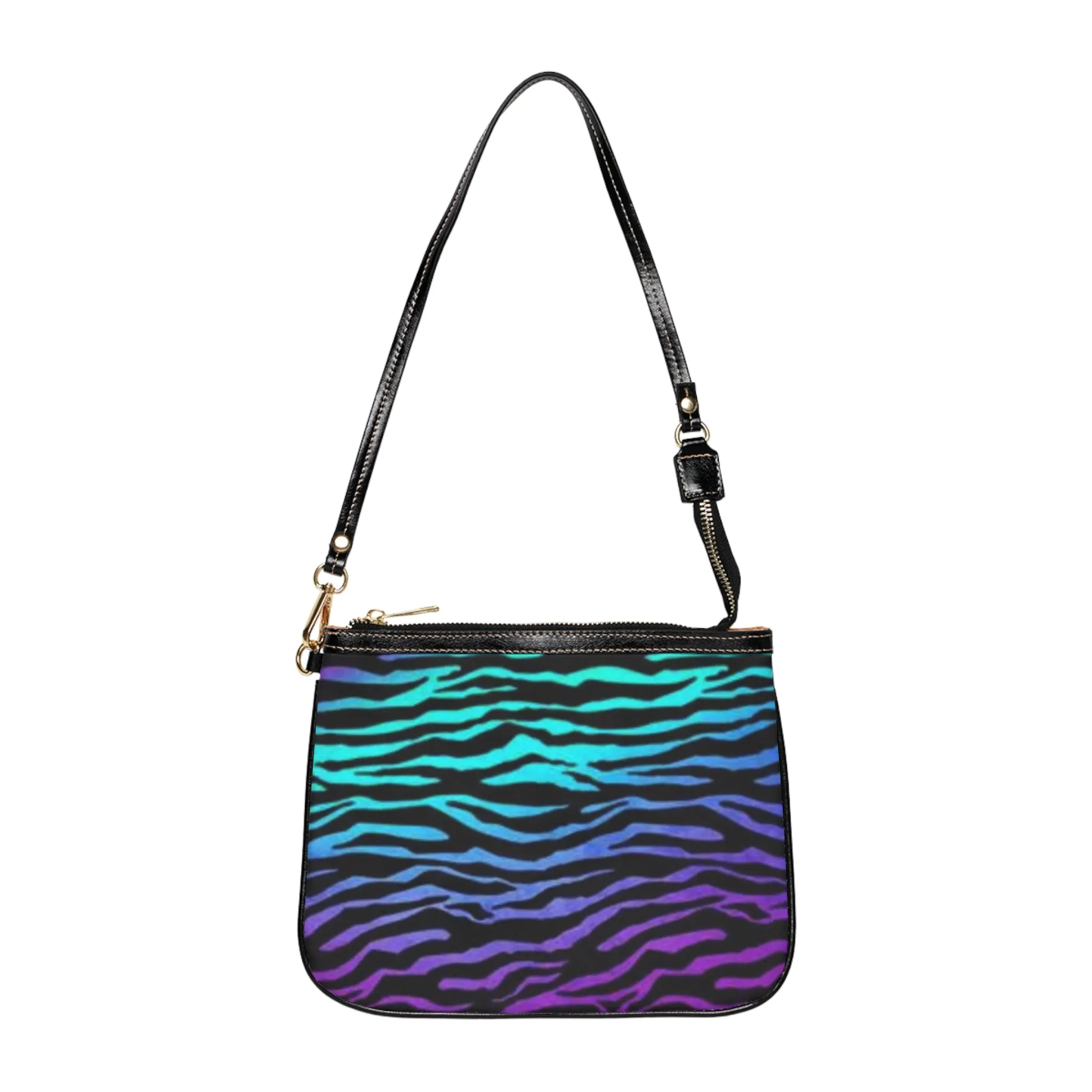 Multicolored Tiger Print Graphic Design Small Shoulder Bag