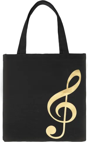 Music Notes Tote Bag, Canvas Handbag for Class, Reusable Shopping Bags, Music Gifts for Women
