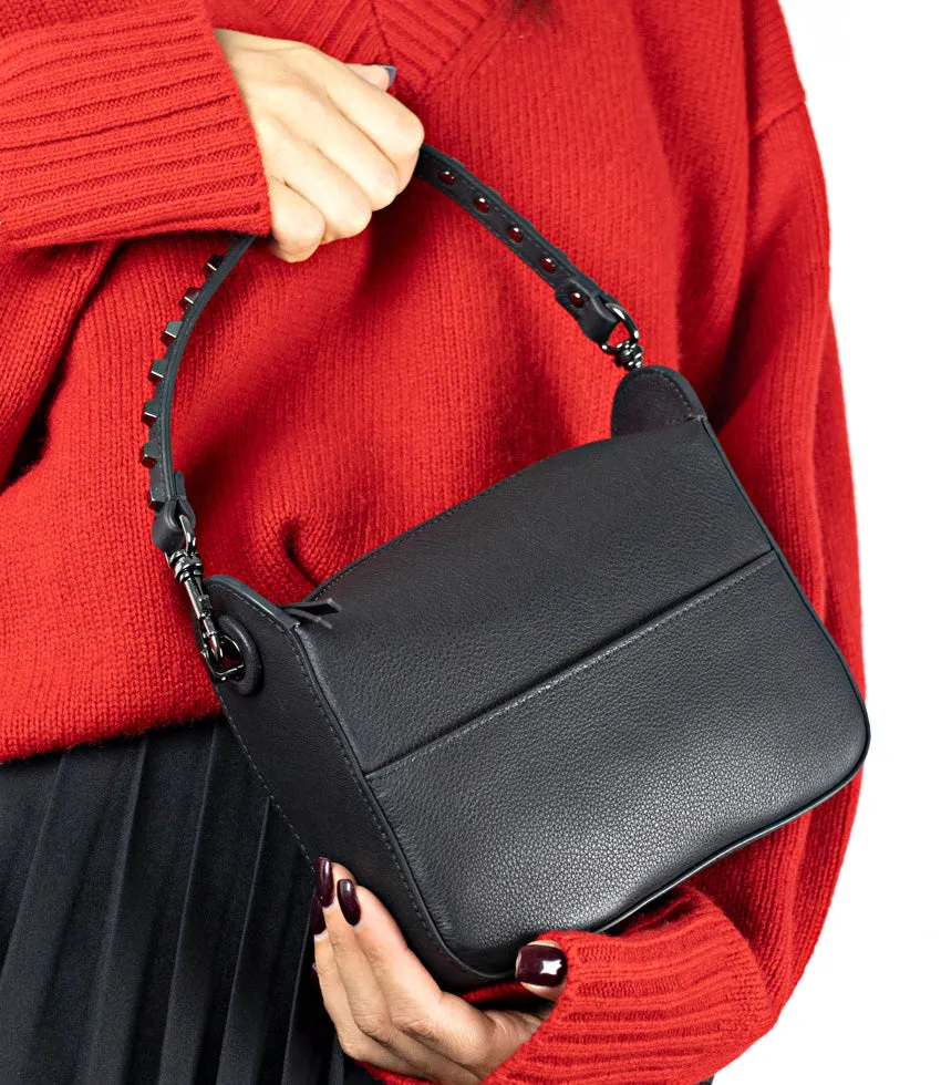 NATANIA Small Box Bag in Black
