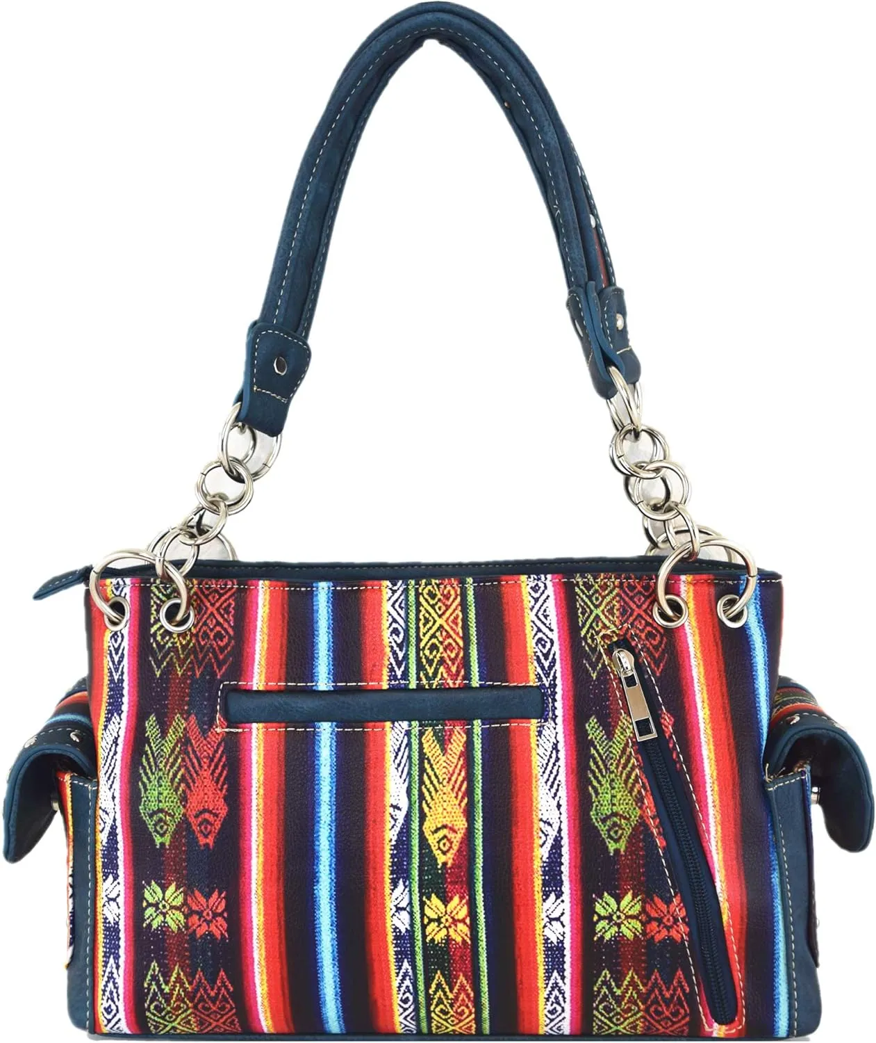Native Conchos Studded Purse Western Style Rhinestone Country Leather Tassel Handbag Women Shoulder Bag Wallet Set