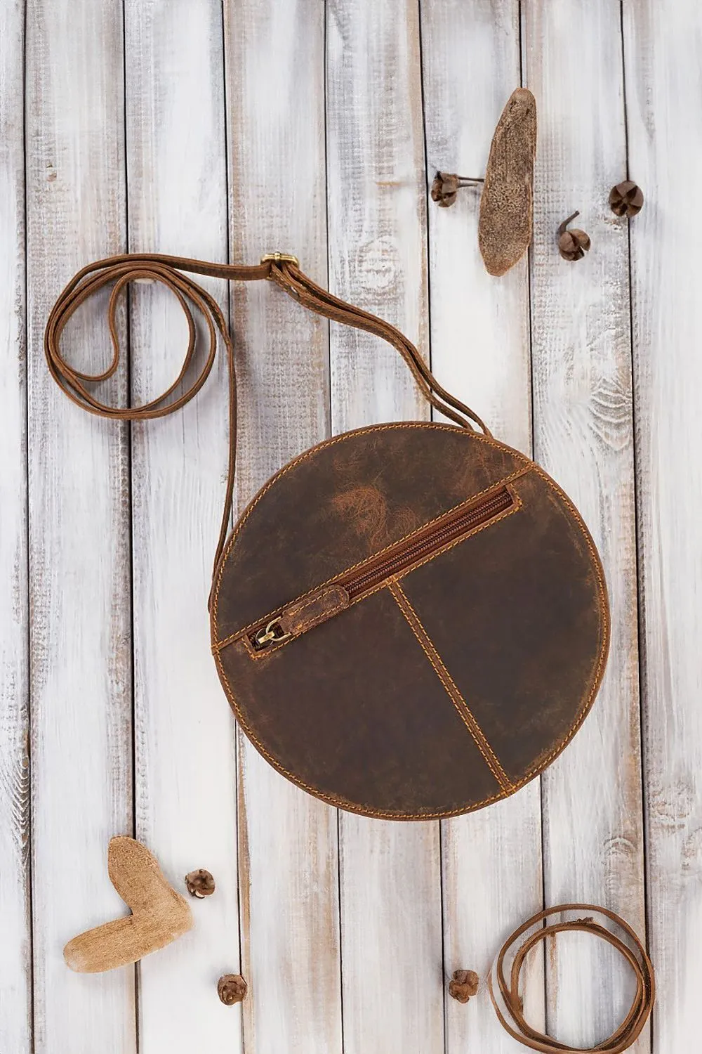 Natural leather bag