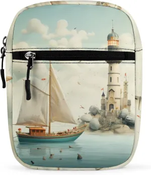 Nautical Lighthouse Small Crossbody Bag Lightweight Satchel Bag Tote Bag Mini Handbag for Men Women