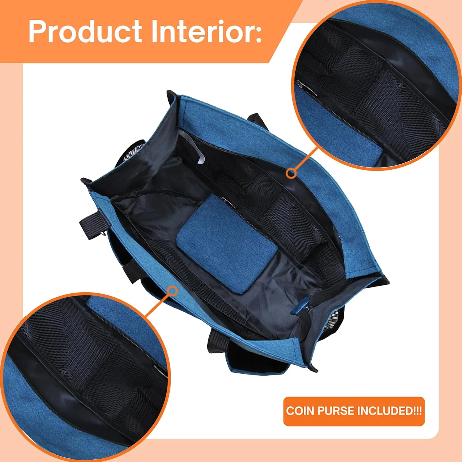 NGIL Utility Canvas Multi Pocket Tote Bag with Coin Purse, Work Bags for Women with Multiple Pockets Exterior & Interior