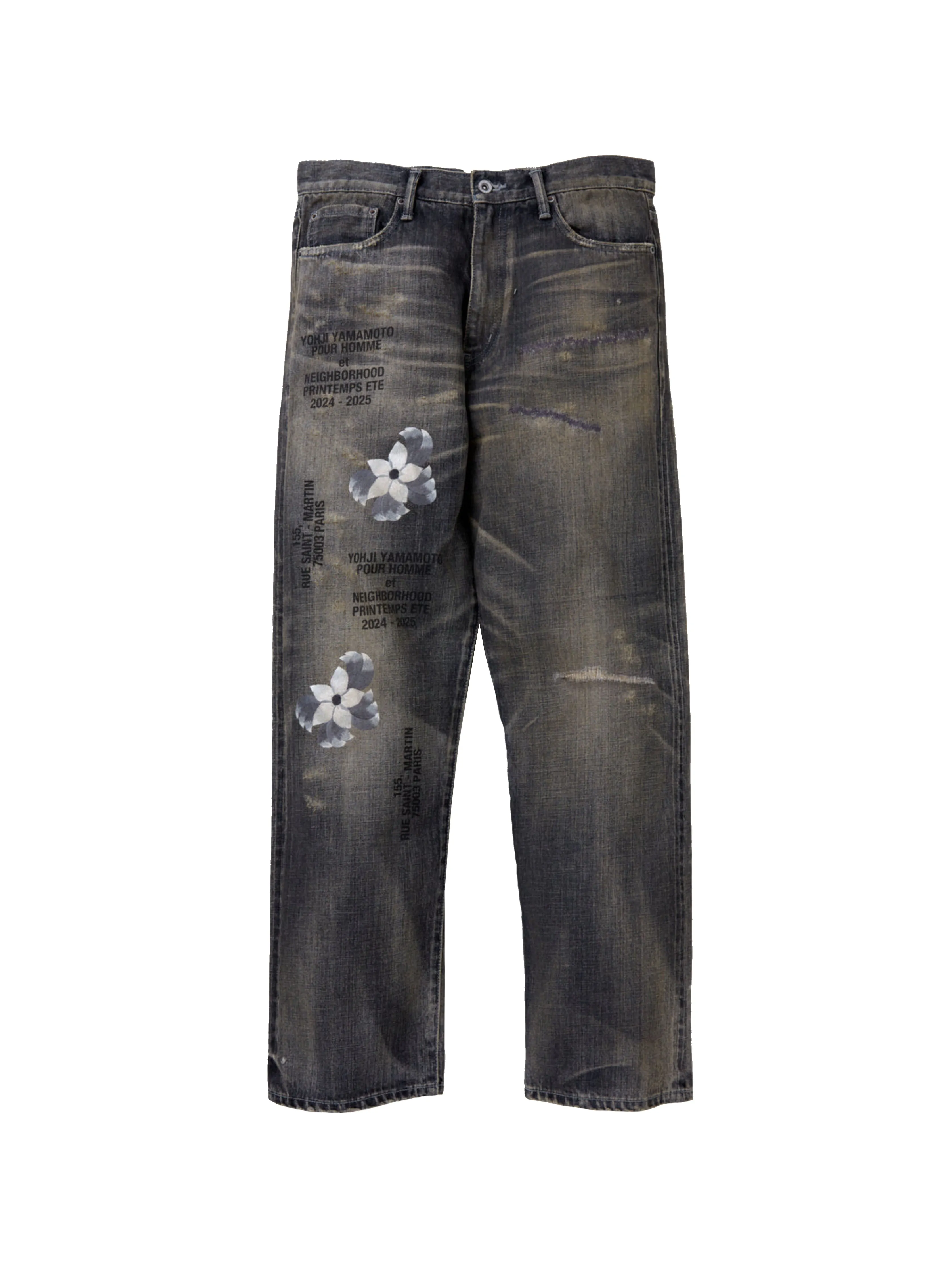 NH X YOHJI YAMAMOTO SAVAGE DENIM DP BASIC PANTS BLACK
