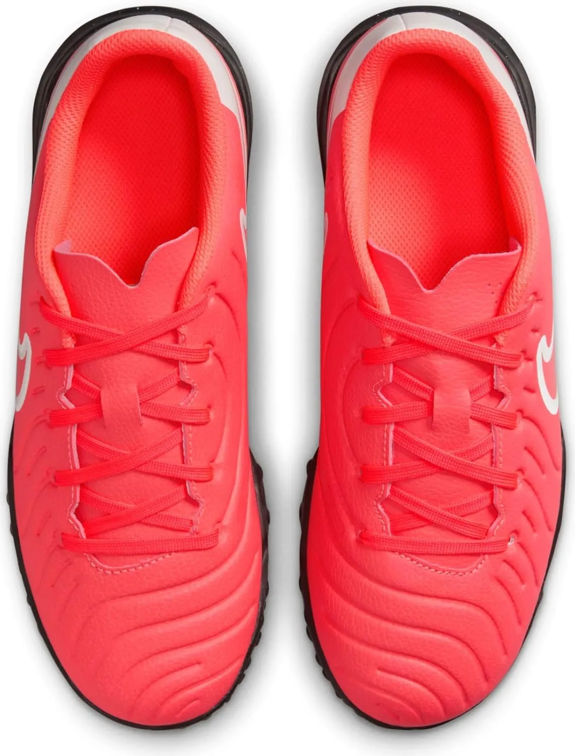 Nike Jr. Tiempo Legend 10 Club Little/Big Kids' Turf Low-Top Soccer Shoes (DV4355-800, Hot Lava/White)