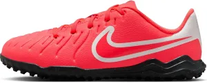 Nike Jr. Tiempo Legend 10 Club Little/Big Kids' Turf Low-Top Soccer Shoes (DV4355-800, Hot Lava/White)