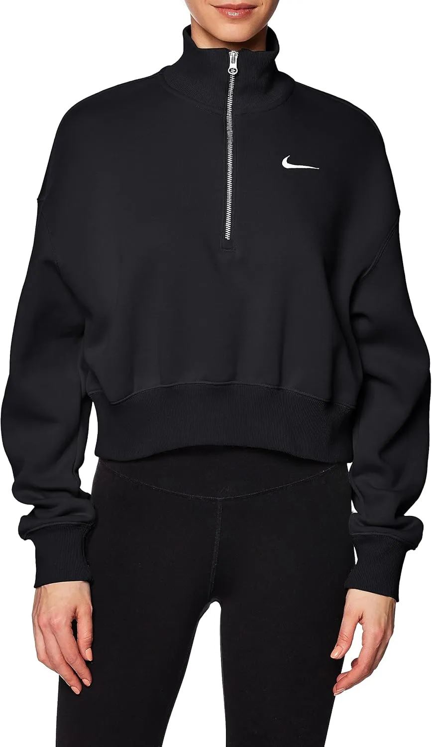 Nike Women's Sportswear Phoenix Fleece 1/4-zip Cropped Sweatshirt