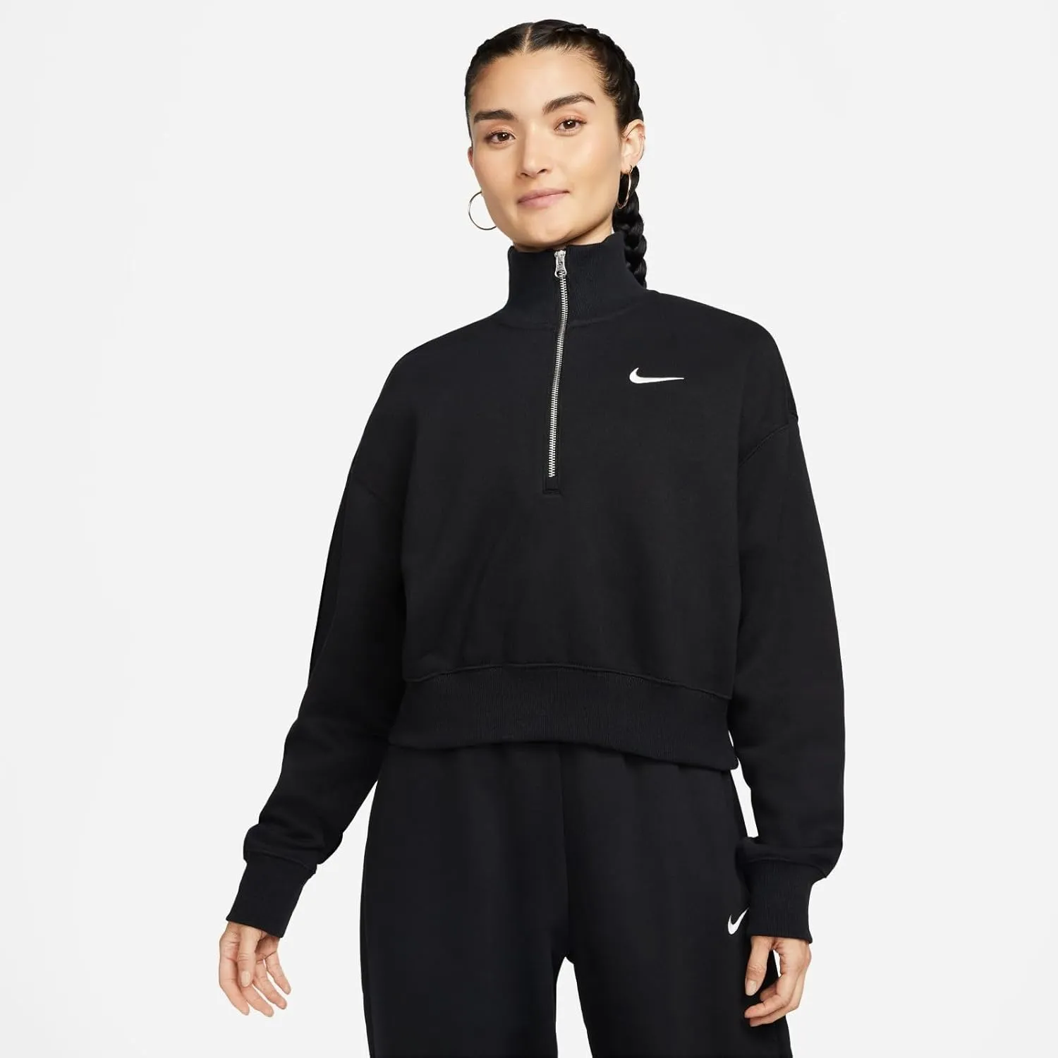 Nike Women's Sportswear Phoenix Fleece 1/4-zip Cropped Sweatshirt