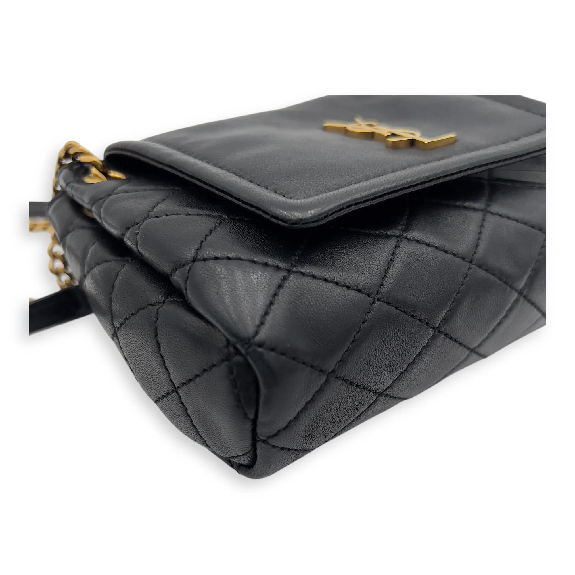 Nolita Crossbody Bag Mini Beige in Lambskin, Gold hardware