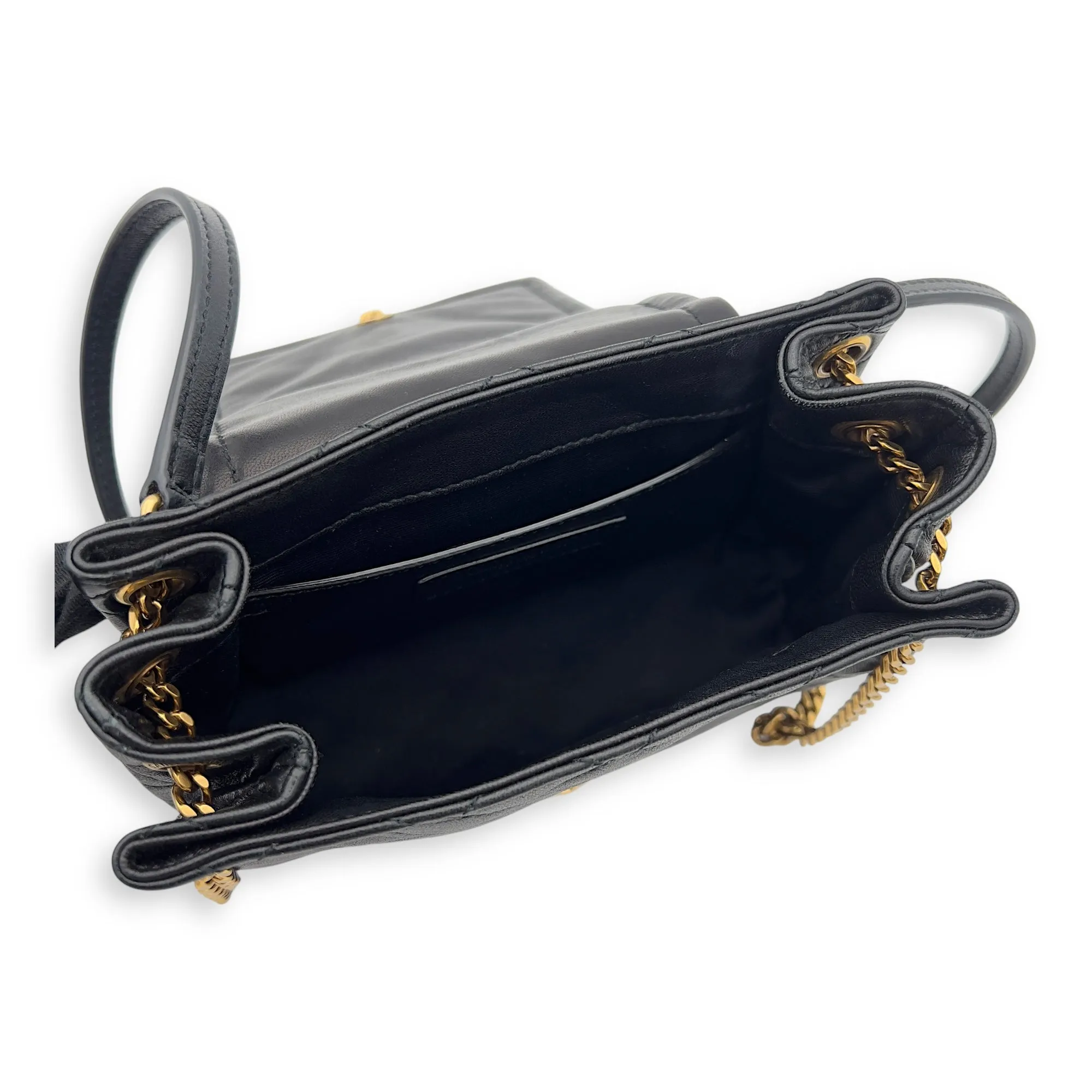 Nolita Crossbody Bag Mini Beige in Lambskin, Gold hardware