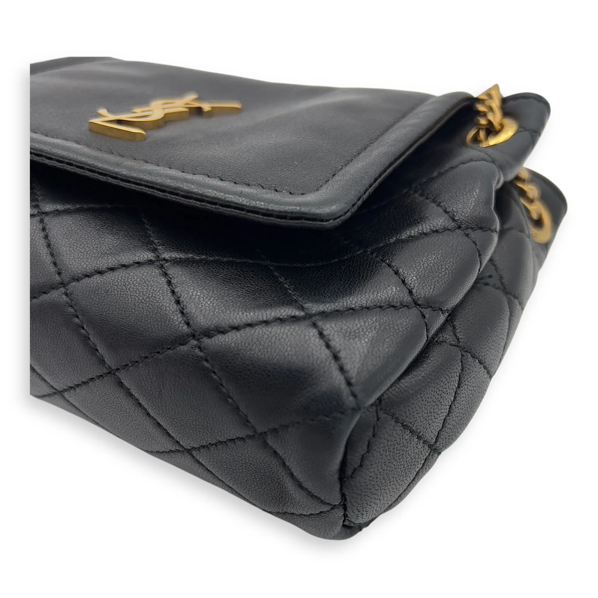 Nolita Crossbody Bag Mini Beige in Lambskin, Gold hardware