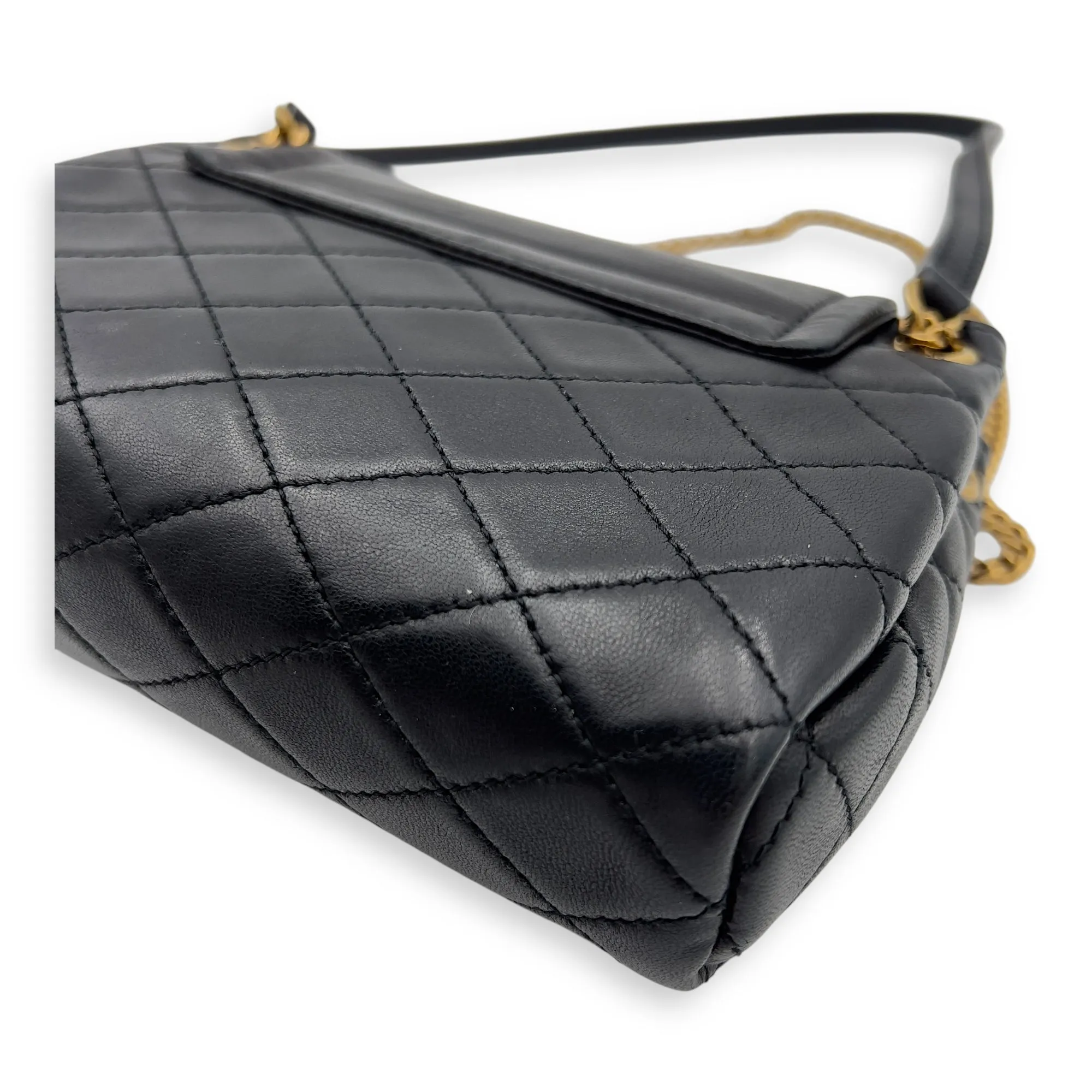 Nolita Crossbody Bag Mini Beige in Lambskin, Gold hardware