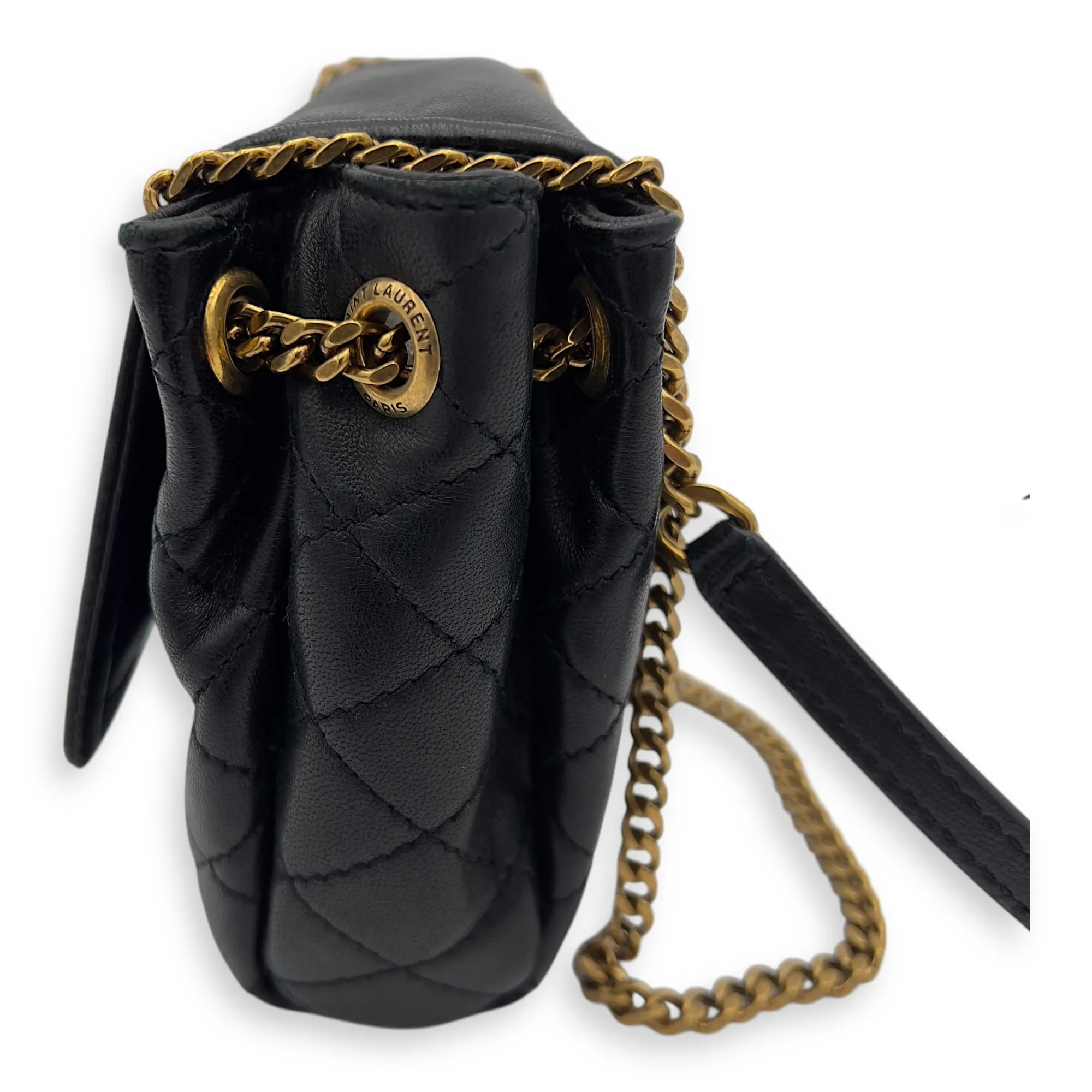 Nolita Crossbody Bag Mini Beige in Lambskin, Gold hardware
