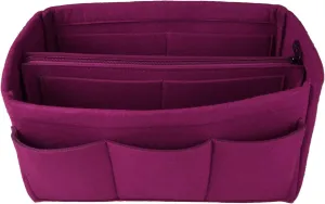 NOTAG Purse Organizer Insert Handbag Insert Bag with Zipper Handbag & Tote Shaper Bag in Bag Organizer,7 Colors (Rose Red)