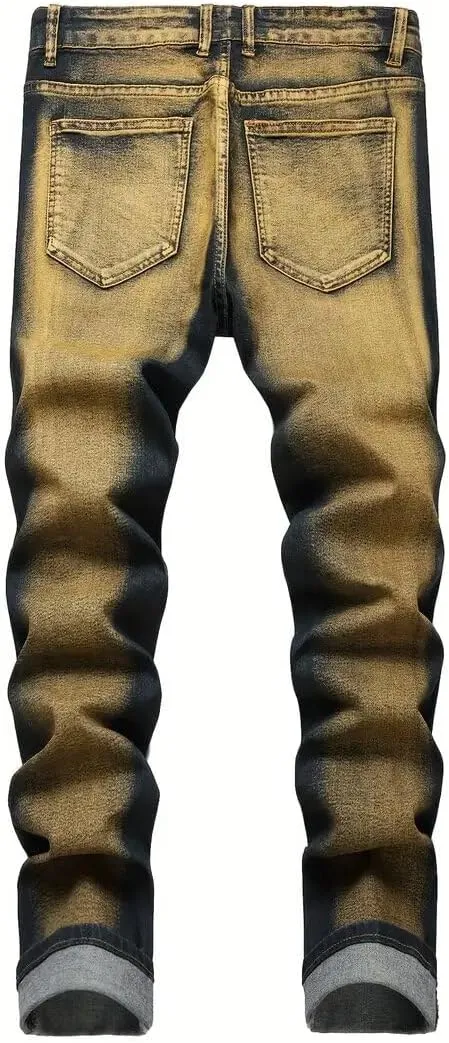 NOVOCCT Men’s Skinny Stretch Jeans, Slim Fit Distressed Ripped Pants Fashion Skinny Jeans for Men