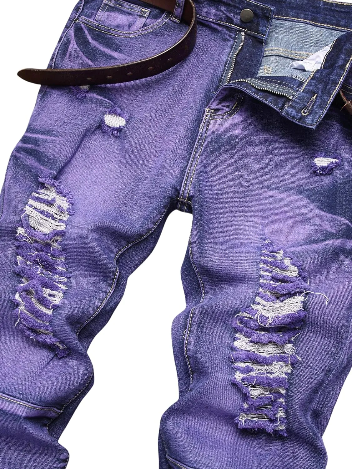 NOVOCCT Men’s Skinny Stretch Jeans, Slim Fit Distressed Ripped Pants Fashion Skinny Jeans for Men