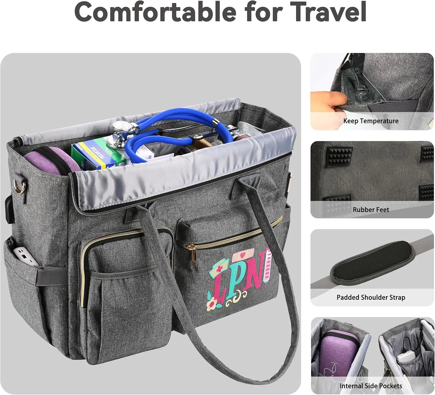 Nurse Bag - Large 17'' Tote for Work & Nursing School Essentials
