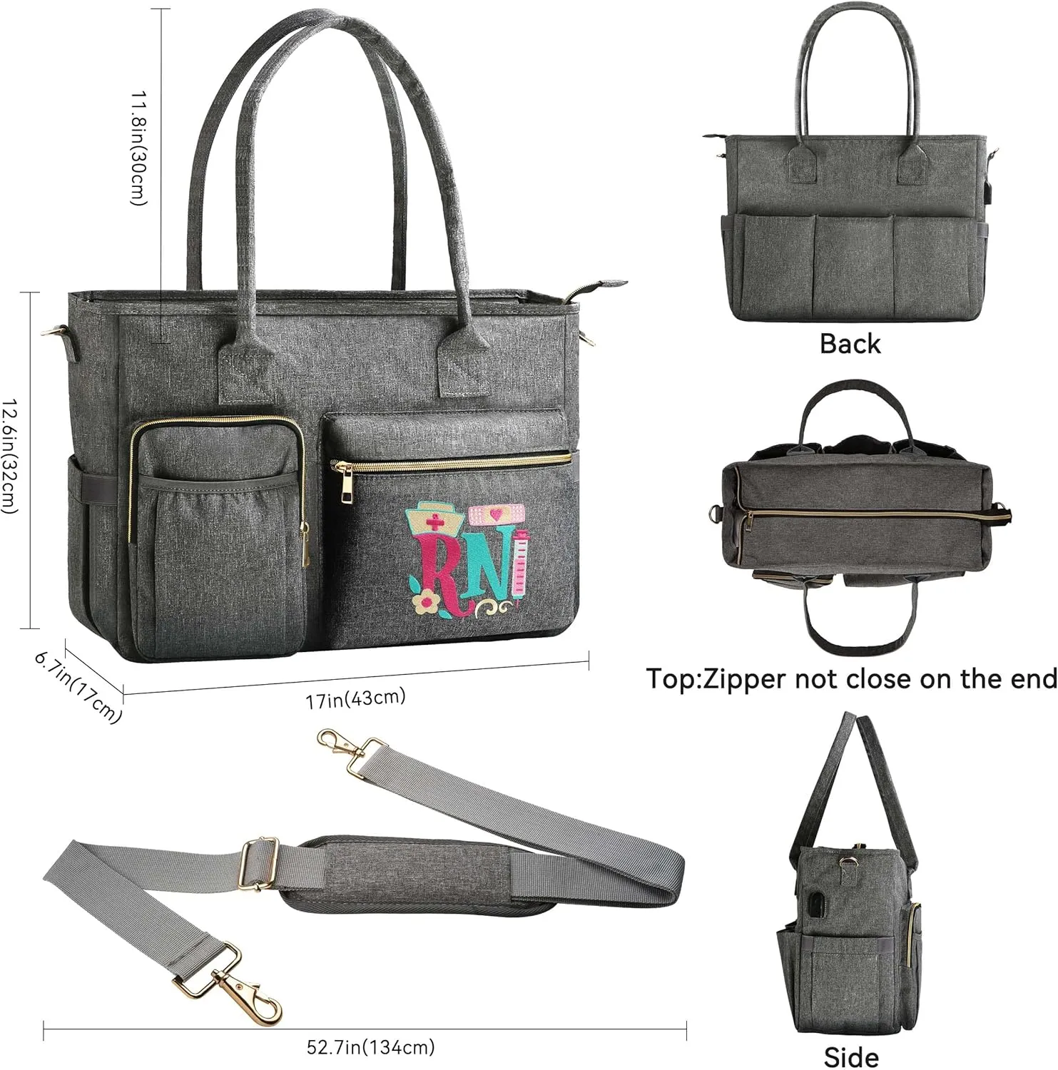 Nurse Bag - Large 17'' Tote for Work & Nursing School Essentials