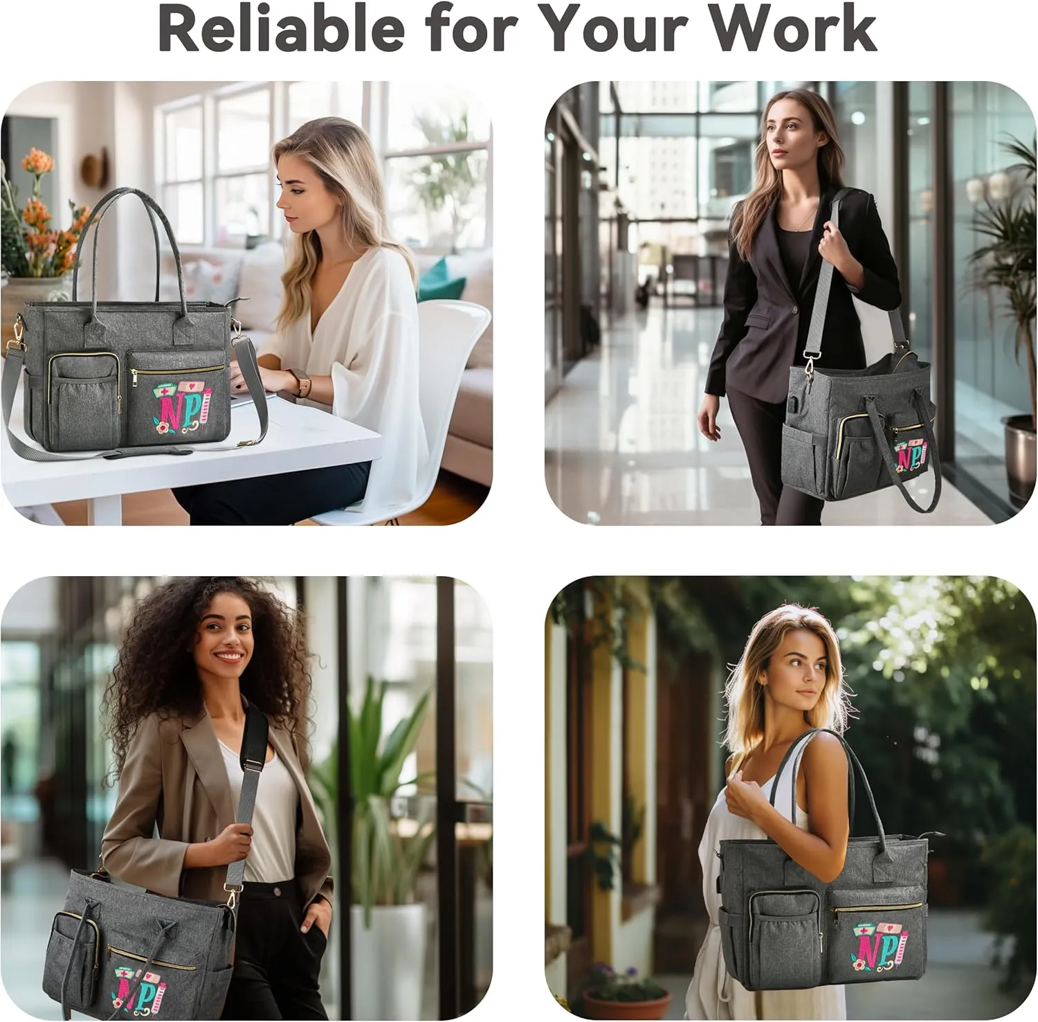 Nurse Bag - Large 17'' Tote for Work & Nursing School Essentials