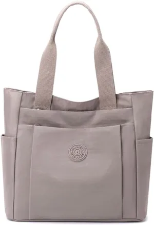 Nylon Lightweight Handbag for Women Tote Purses Multi-pocket Shoulder Bag for Work Travel