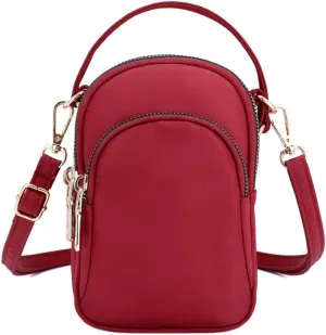 Nylon Plaid Multi-Pockets Small Crossbody Bags Cell Phone Purse Smartphone Wallet for Women with Handy Carry