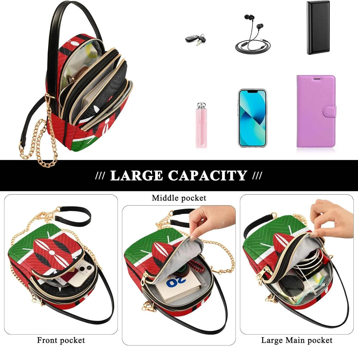 ODAWA Comoros National Flag Crossbody for Women Bag Small Crossbody Sling Bags for Women Soft Crossbody Bags for Women