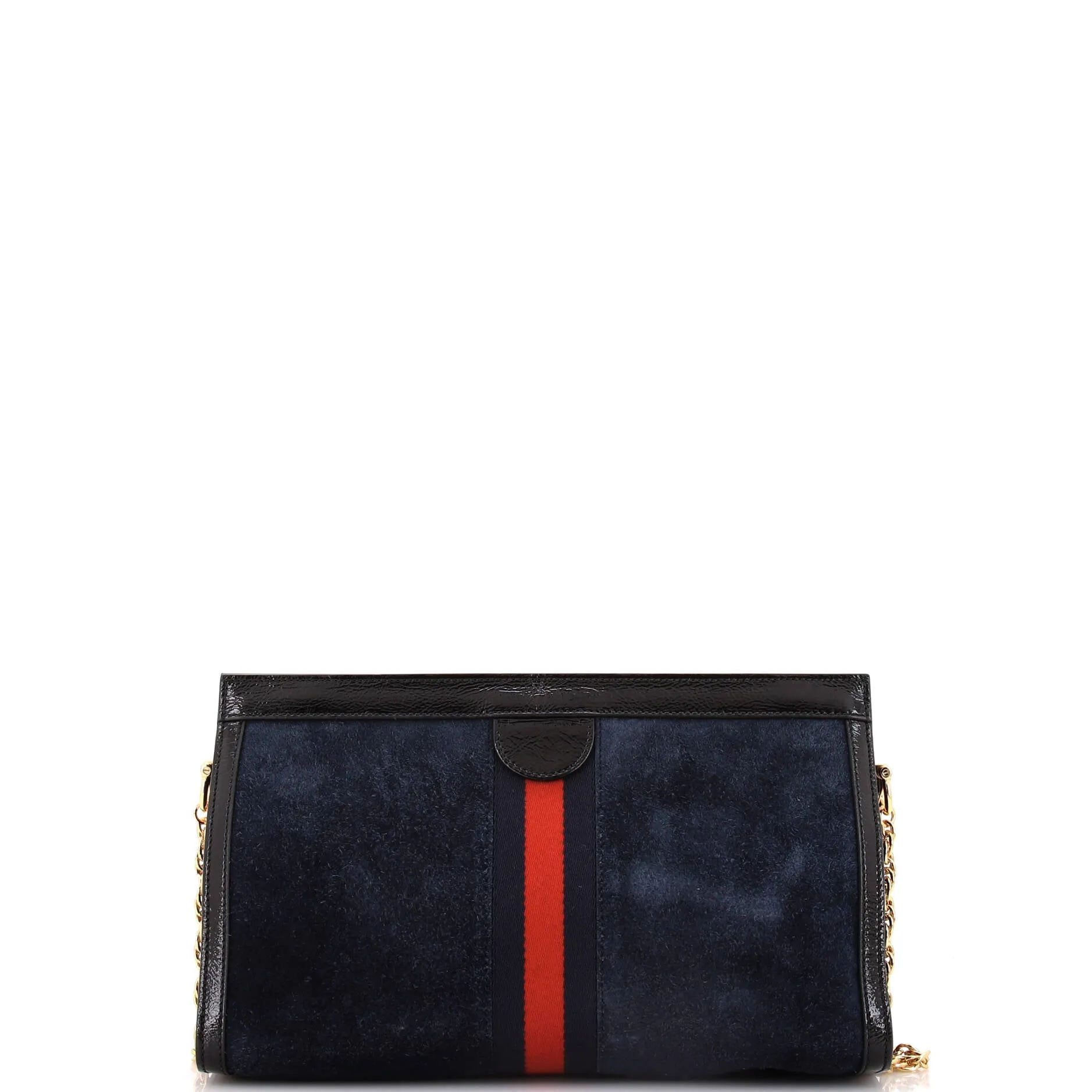 Ophidia Chain Shoulder Bag Embroidered Suede Medium