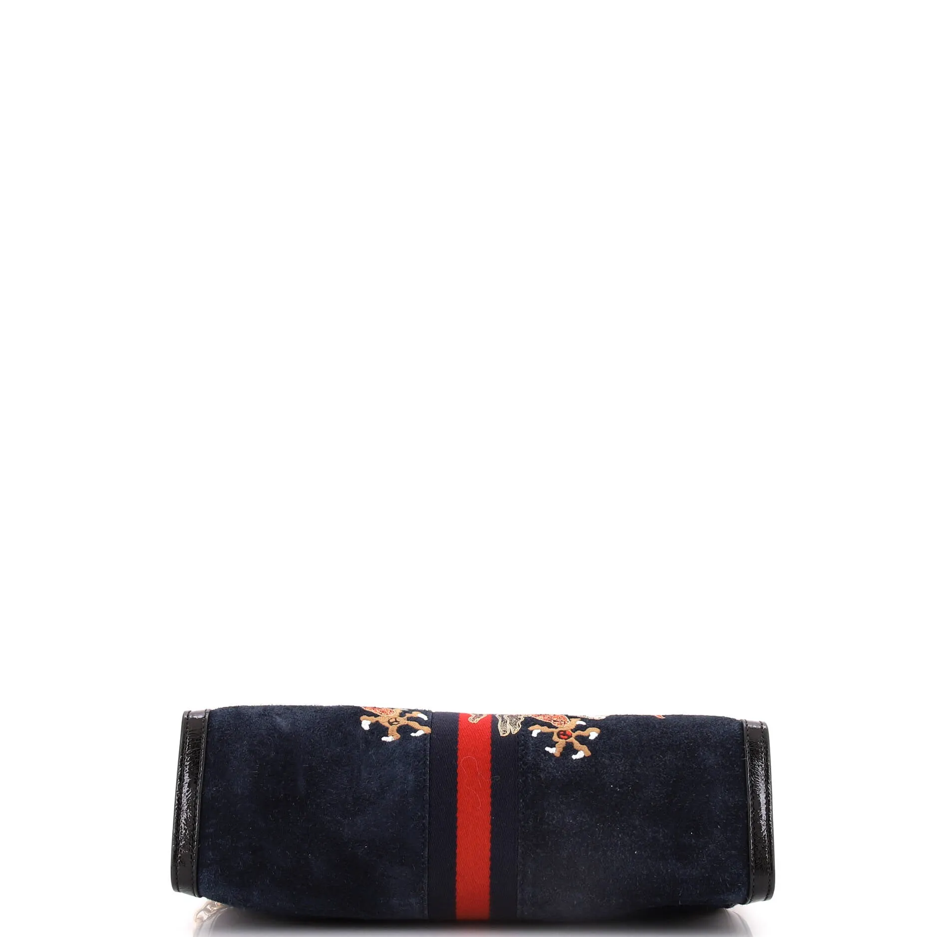 Ophidia Chain Shoulder Bag Embroidered Suede Medium