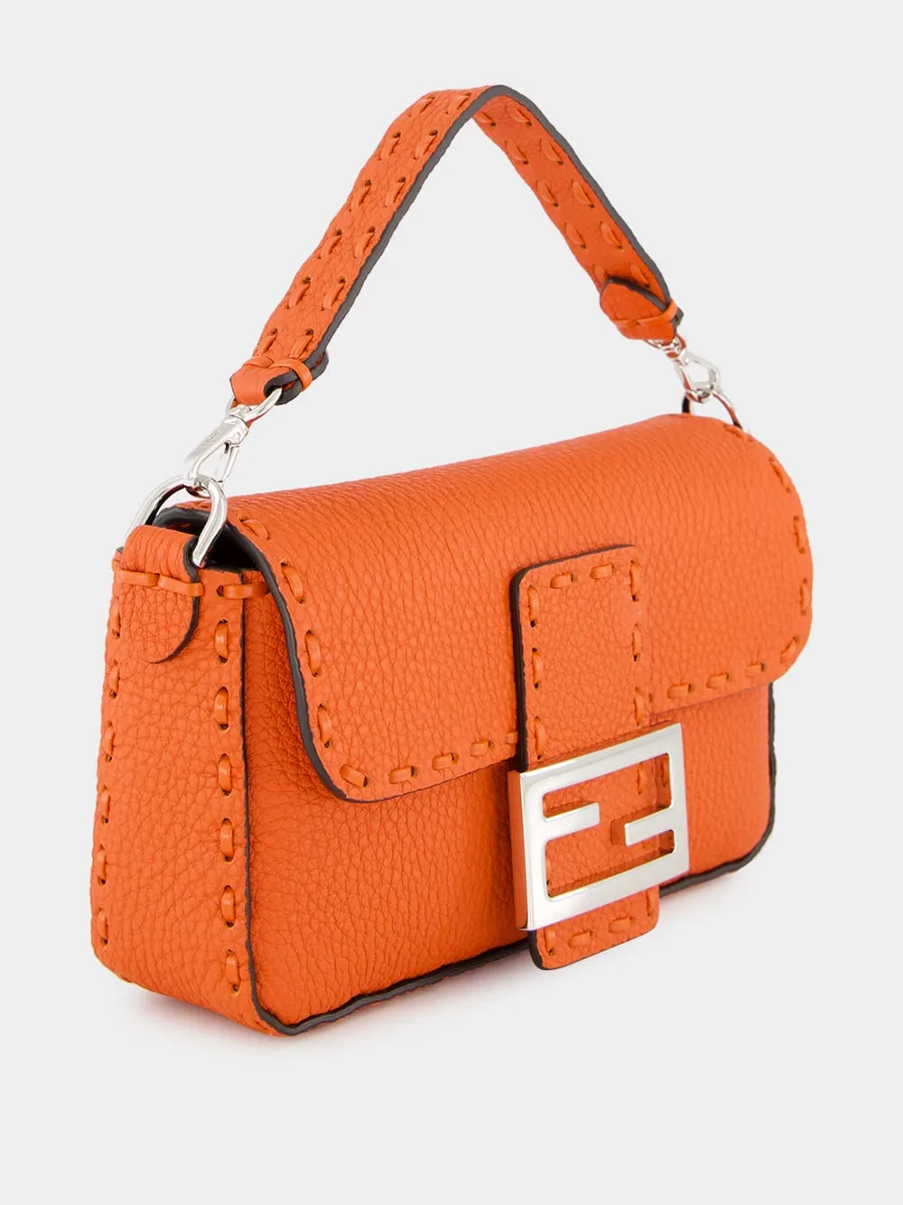 Orange Baguette Mini Selleria Bag
