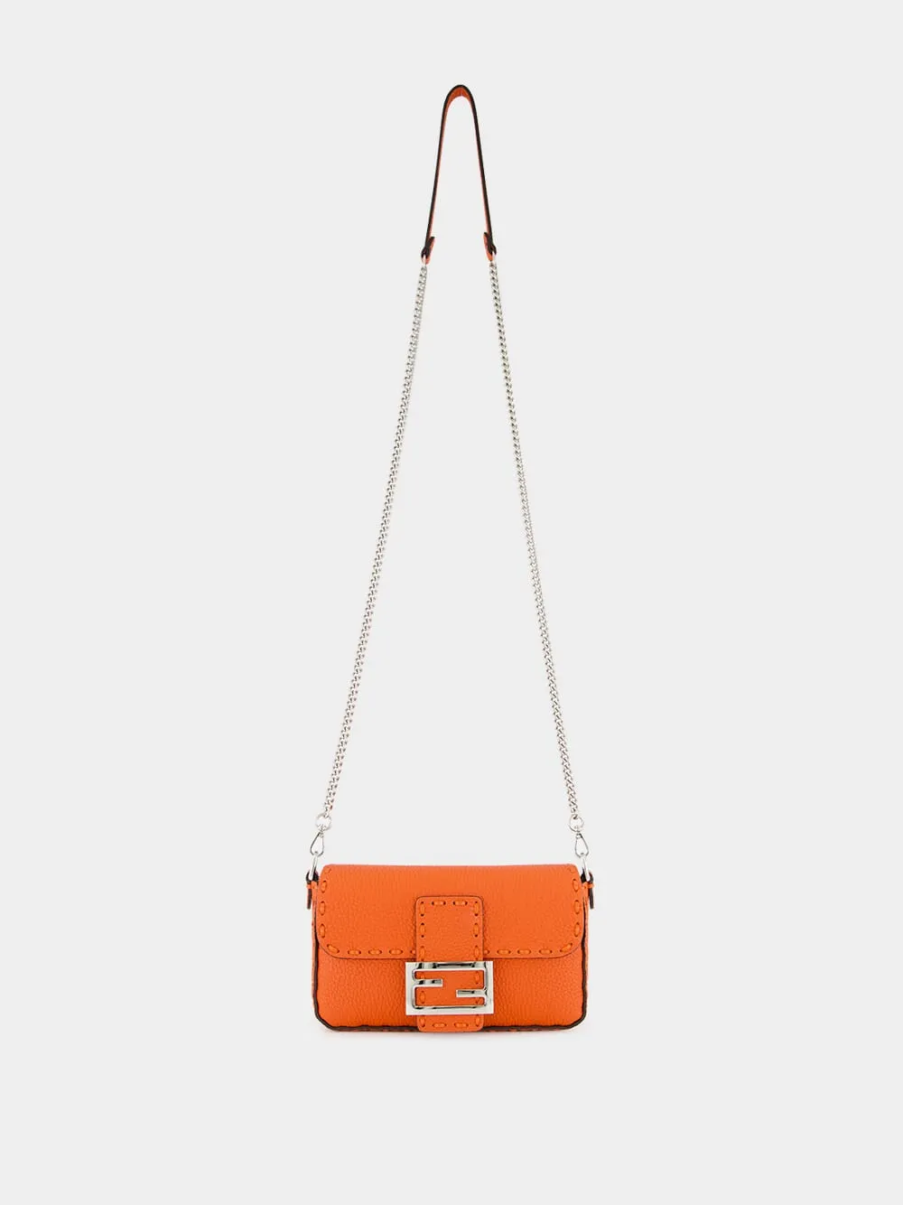 Orange Baguette Mini Selleria Bag