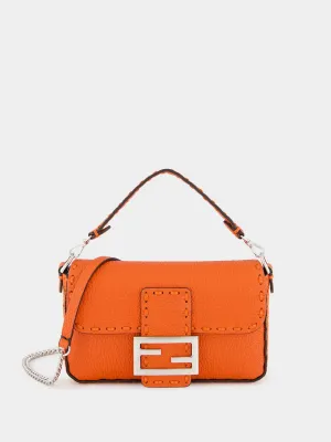 Orange Baguette Mini Selleria Bag