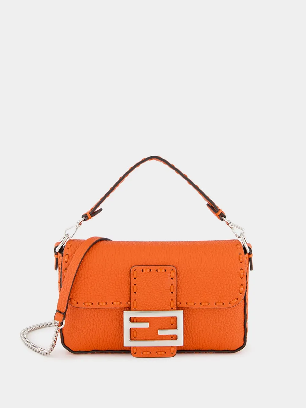 Orange Baguette Mini Selleria Bag