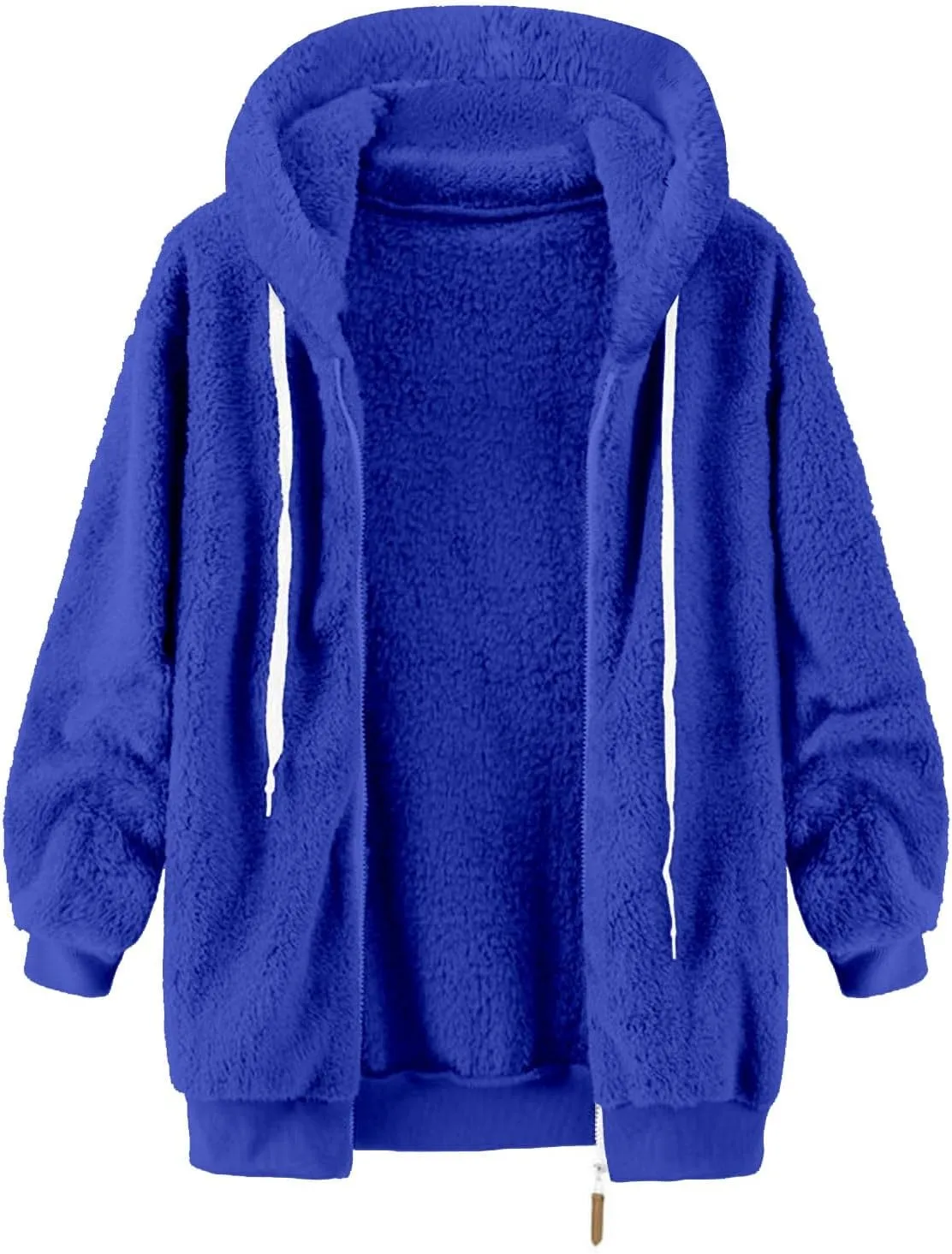 Oversized Fuzzy Fleece Jackets For Women Fashion 2024 Soft Faux Fur Cardigan Coat Shaggy Warm W