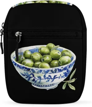 Painted Olive Bowl Small Crossbody Purse Cute Travel Shoulder Bag with Adjustable Strap for Men Women