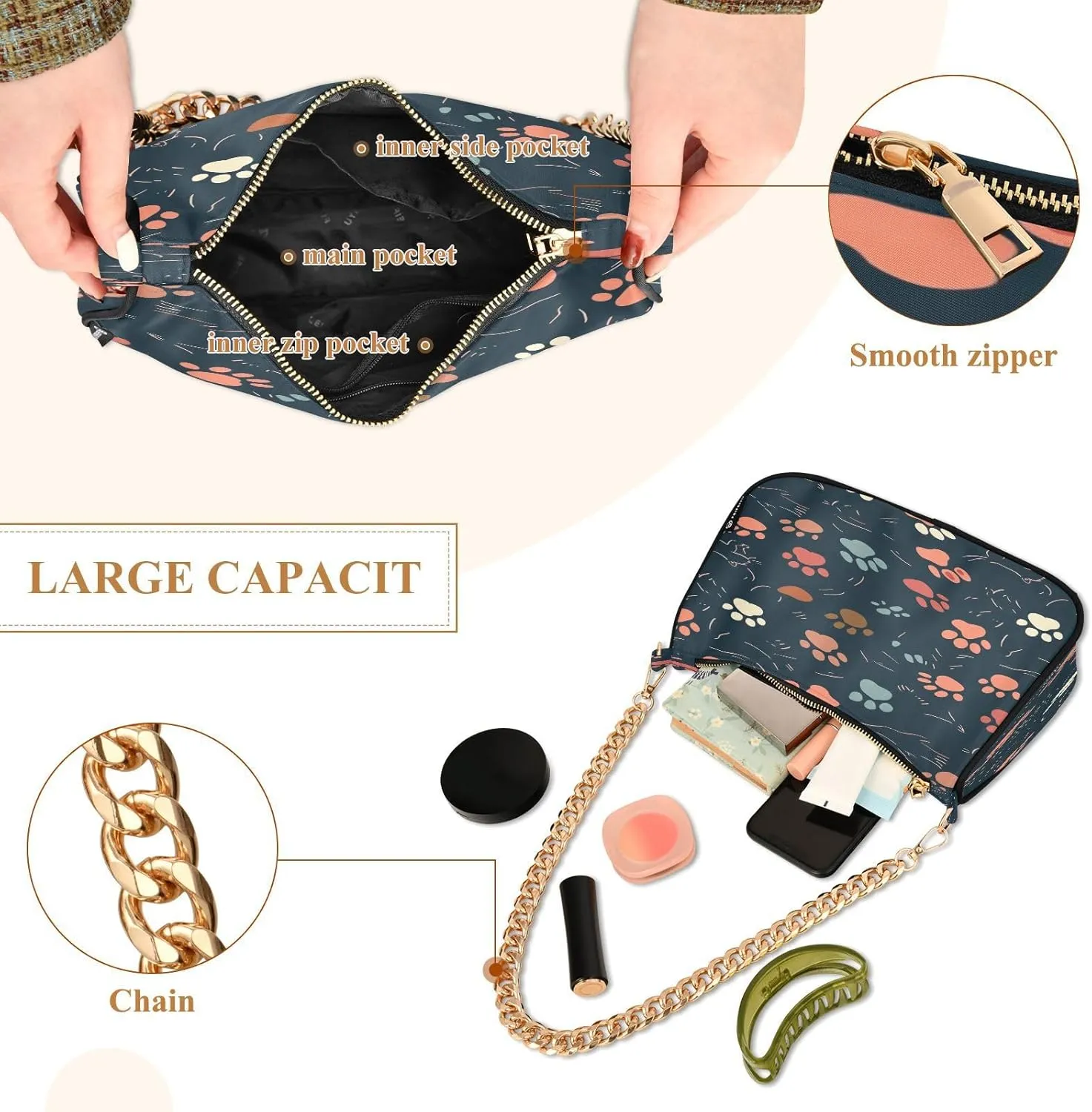 Palm Trees Blue Mini Bag, Crossbody Bags